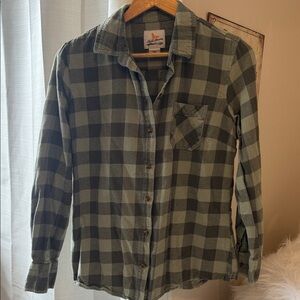 Field & Stream Green Plaid Flannel Women’s Shirt Large